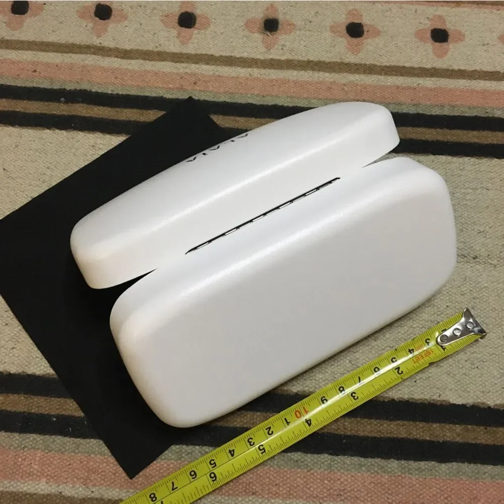 Alaia white & black eyeglass sunglasses case with cleaning polishing towel
